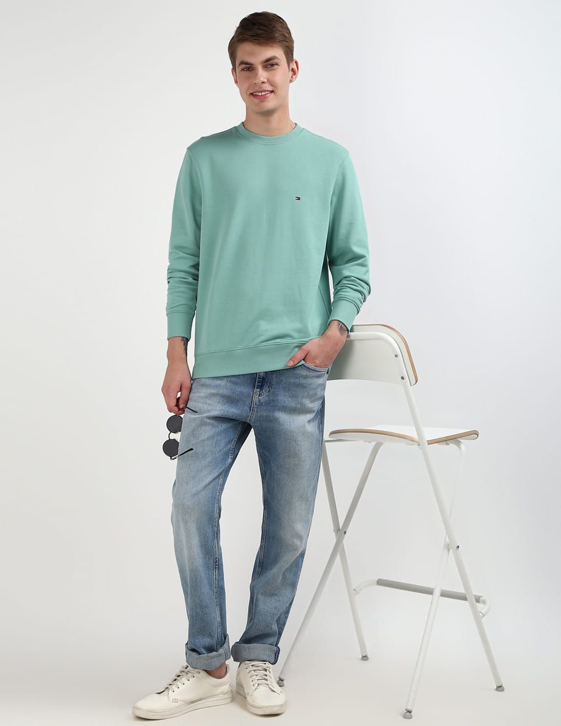 Buy Tommy Hilfiger Essential Terry Crew Neck Sweatshirt