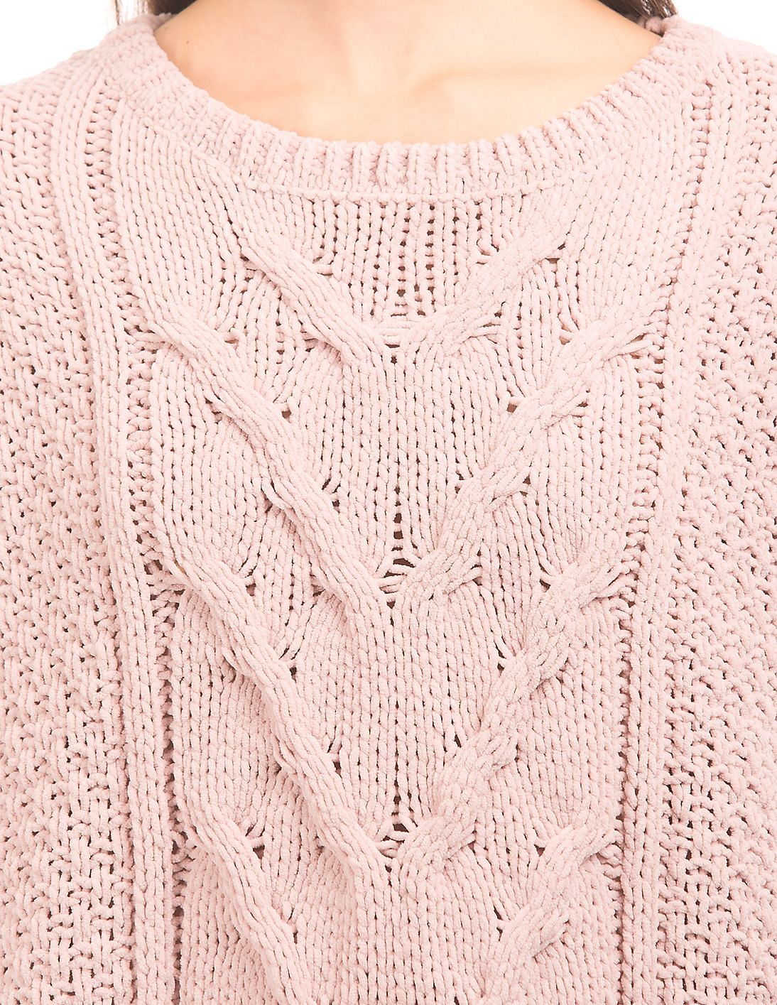 Monki Structured Knit Sweater in Pink