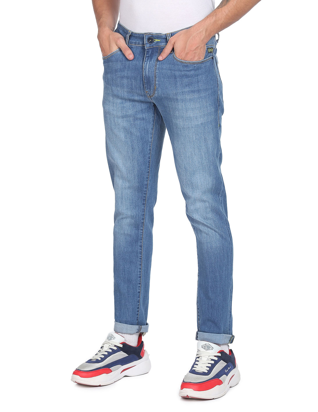 Buy Flying Machine Stone Wash Michael Slim Tapered Fit F-Lite Jeans ...