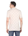 AD by Arvind Geometric Print Cotton Polo Shirt