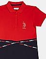 U.S. Polo Assn. Kids Girls Red And Navy Brand Tape Colour Block T-Shirt Dress
