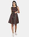 Flying Machine Women Striped Fit Flare Dress