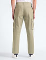 Flying Machine Mid Rise Solid Cargo Pants