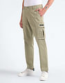 Flying Machine Mid Rise Solid Cargo Pants
