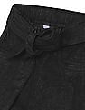 U.S. Polo Assn. Kids Girls Black Mid Rise Solid Bootcut Jeans