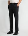 Arrow Solid Dobby Slim Fit Trousers