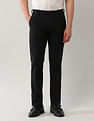 Arrow Mid Rise Solid Polyester Trousers