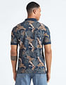 Flying Machine Tropical Print Pique Polo Shirt