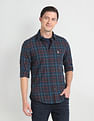 U.S. Polo Assn. Denim Co. Cutaway Collar Plaid Check Slim Fit Shirt