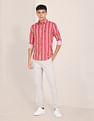 U.S. Polo Assn. Rounded Cuff Cotton Striped Casual Shirt