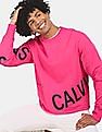 Calvin Klein Men Pink Crew Neck Logo Sweatshirt