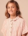 U.S. Polo Assn. Kids Girls Vertical Striped Shirt Dress