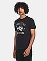 Aeropostale Men Black Brand Print Cotton T-Shirt
