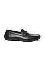 Calvin Klein Men Black Horsebit Leather Loafers