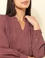 U.S. Polo Assn. Women Lace Detailed Top