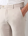 Arrow Mid Rise Solid Polyester Trousers