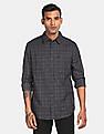 Calvin Klein Men Black Double Pocket Check Casual Shirt
