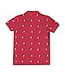 U.S. Polo Assn. Kids Boys Red Pique Printed Polo Shirt