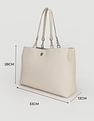 Tommy Hilfiger Solid Beige PU Totes