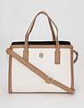 Tommy Hilfiger Solid Brown Cotton Handbags