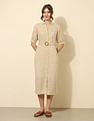 U.S. Polo Assn. Women Schiffli Midi Shirt Dress