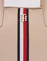 Tommy Hilfiger Solid Beige Nylon Handbag