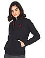 U.S. Polo Assn. Women High Neck Zip Up Sweatshirt