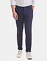 AD by Arvind Solid Cotton Stretch Smart Casual Trousers