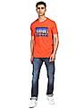 Aeropostale Men Orange Round Neck Graphic Print T-Shirt