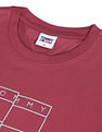Tommy Hilfiger Men Maroon Twisted Flag Logo Slim Fit T-Shirt