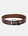 U.S. Polo Assn. Brown Textured Leather Belt