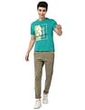 AD by Arvind Crew Neck Typographic Print Cotton T-Shirt