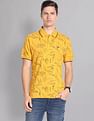 AD by Arvind Floral Print Cotton Polo Shirt