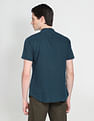 U.S. Polo Assn. Denim Co. Mandarin Collar Overdyed Solid Shirt
