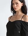 Calvin Klein Off Shoulder Solid Mini Dress