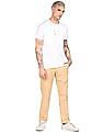 Tommy Hilfiger Men Beige Denton Regular Fit Patterned Casual Trousers