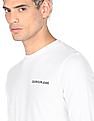 Calvin Klein Men White Long Sleeve Brand Print T-Shirt