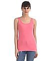 U.S. Polo Assn. Women Pink Ribbed Tank Top