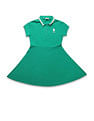 U.S. Polo Assn. Kids Girls Solid Fit And Flare Polo Dress