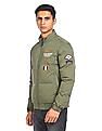 Flying Machine High Neck Solid Quilted Jacket