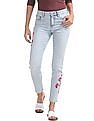 Aeropostale Mid Rise Embroidered Boyfriend Jeans