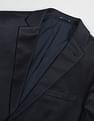 Arrow Patterned Knit Polyester Slim Fit Blazer