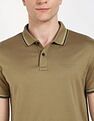 Calvin Klein Jeans Solid Regular-Fit Cotton Polo T-Shirt