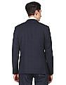 Tommy Hilfiger Men Navy Notch Lapel Collar Check Formal Blazer