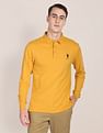 U.S. Polo Assn. Heathered Long Sleeve Polo Shirt