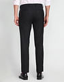 Arrow Check Pattern Weave Wool Blend Trousers