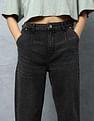 Flying Machine Women High Rise Cropped Mom Fit Jeans