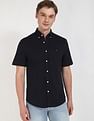 Tommy Hilfiger Solid Regular-Fit Cotton Shirt