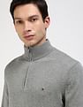 Tommy Hilfiger Cotton Zip Mock Neck Sweater