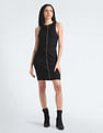 Calvin Klein Jeans Zip Up Elongated Rib Knit Dress